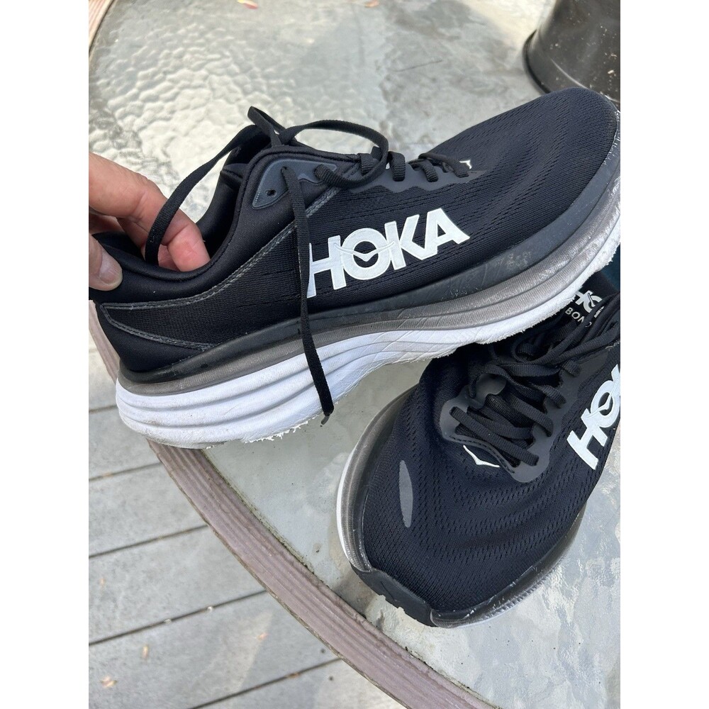 Hoka One One Bondi 8 Black White Men’s  Mesh Sneaker Athletic Shoes 2022